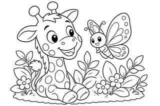 Giraffe & butterfly